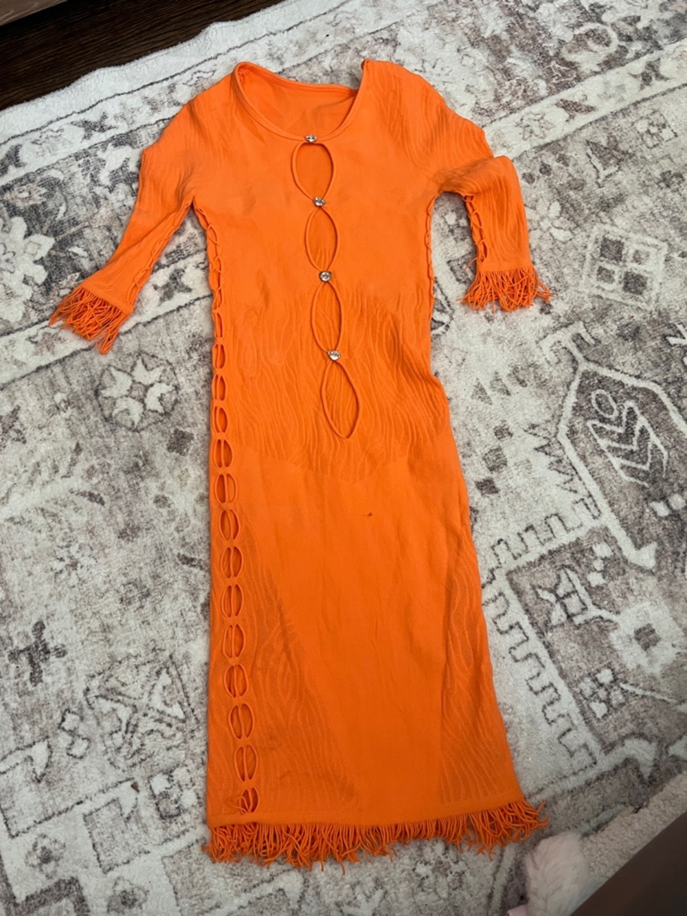 Poster Girl Cut Out Miranda Dress - Orange - ONE SIZE